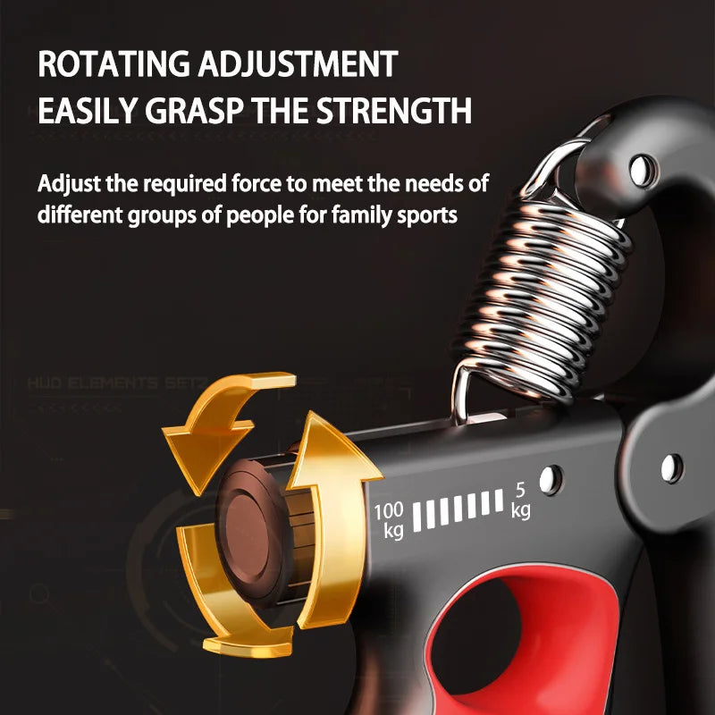 Adjustable Grip Strength Trainer for Muscle Recovery and Hand Strengthening - 5-60/100/150Kg Resistance Levels