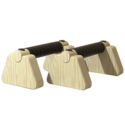 Pull up Stand Handles Wooden Push up Bar Beech Wood Calisthenics Exercise Equipment for Home Wood Parallettes Bar for Floor Use